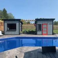 Custom-made Pool change room, storage shed and pergola