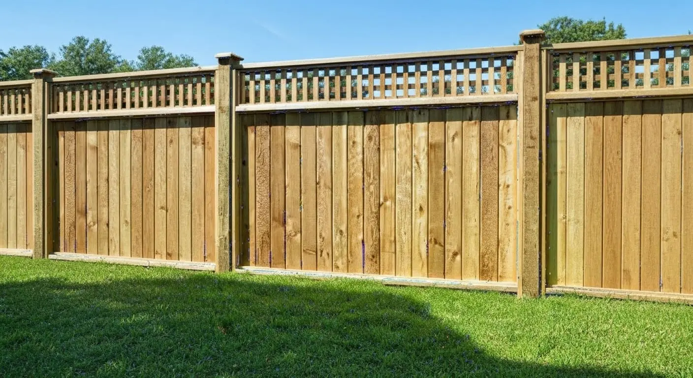 Pressure treated wood fence