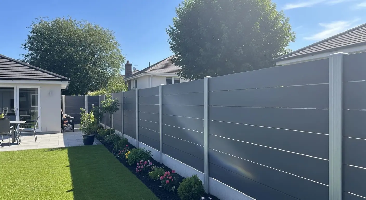 Modern composite fence in Waterloo ON