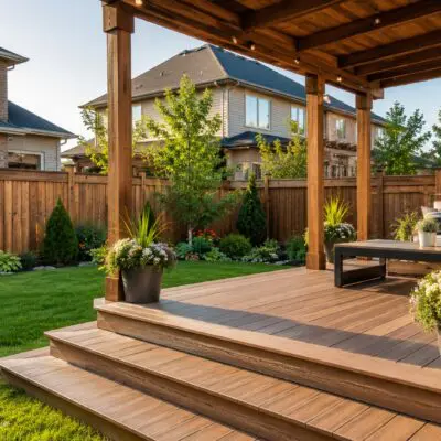 subdivision fence and deck